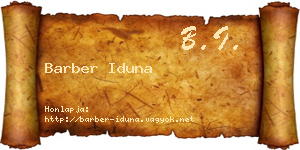 Barber Iduna névjegykártya
